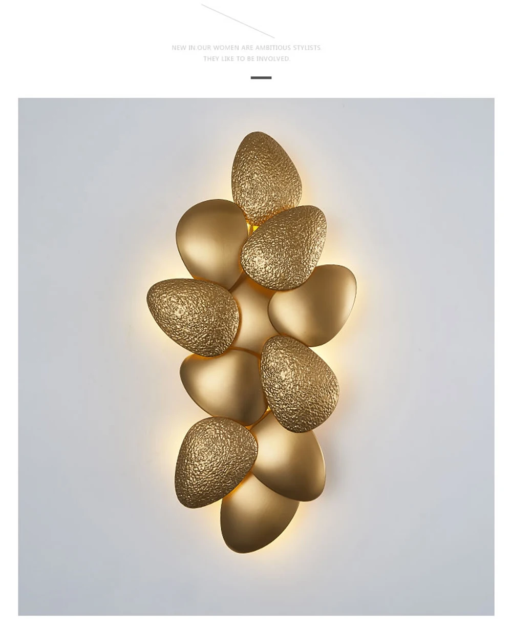 Светодиодный постмодернистские Нержавеющая сталь Золотой светодиодный светильник светодиодный настенный светильник Настенный