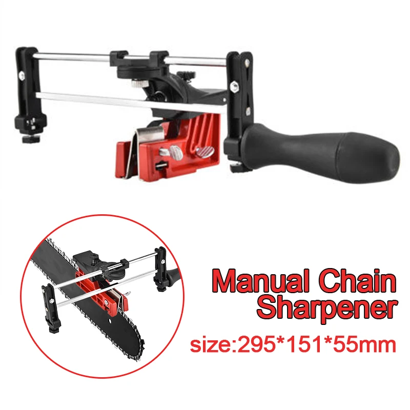 Manual Chain Sharpener Chainsaw Metal Bar Chain Filing Guide Grinding Tool for Lawn Mower