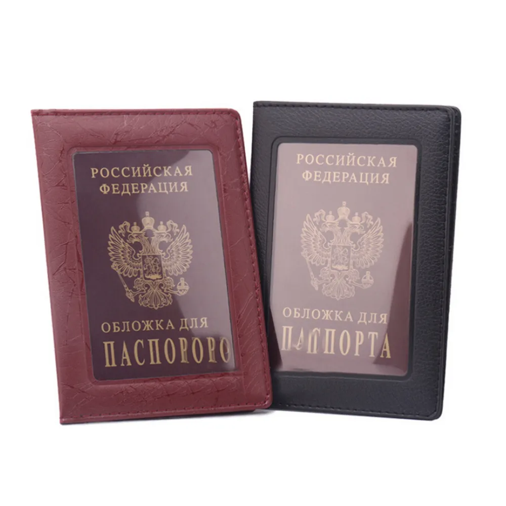 

2019 1pc Transparent Russia Passport Cover Clear Card ID Holder Case for Travelling passport bags Business Case Fashion Designer