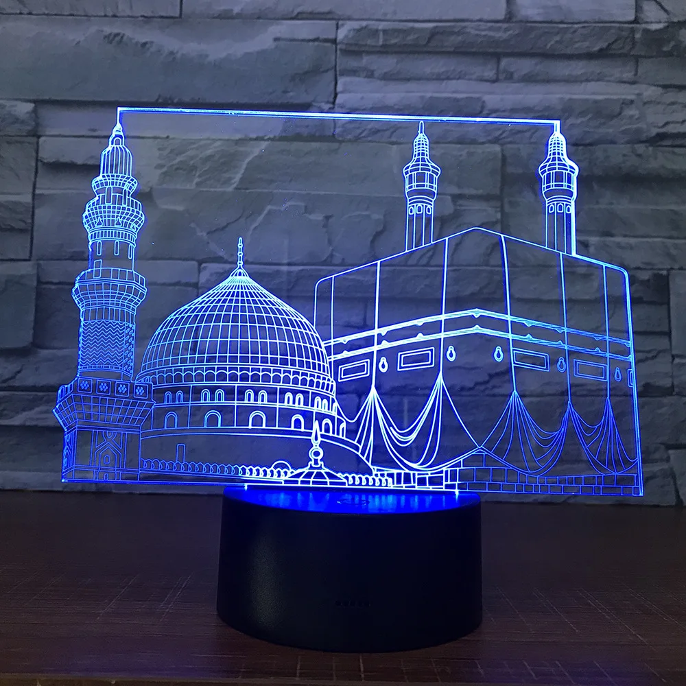  Temple Castle Palace 3d Lamp 7 Color Led Night Lamps For Kids Touch Led Usb Table Lampara Lampe Bab - 32888488175