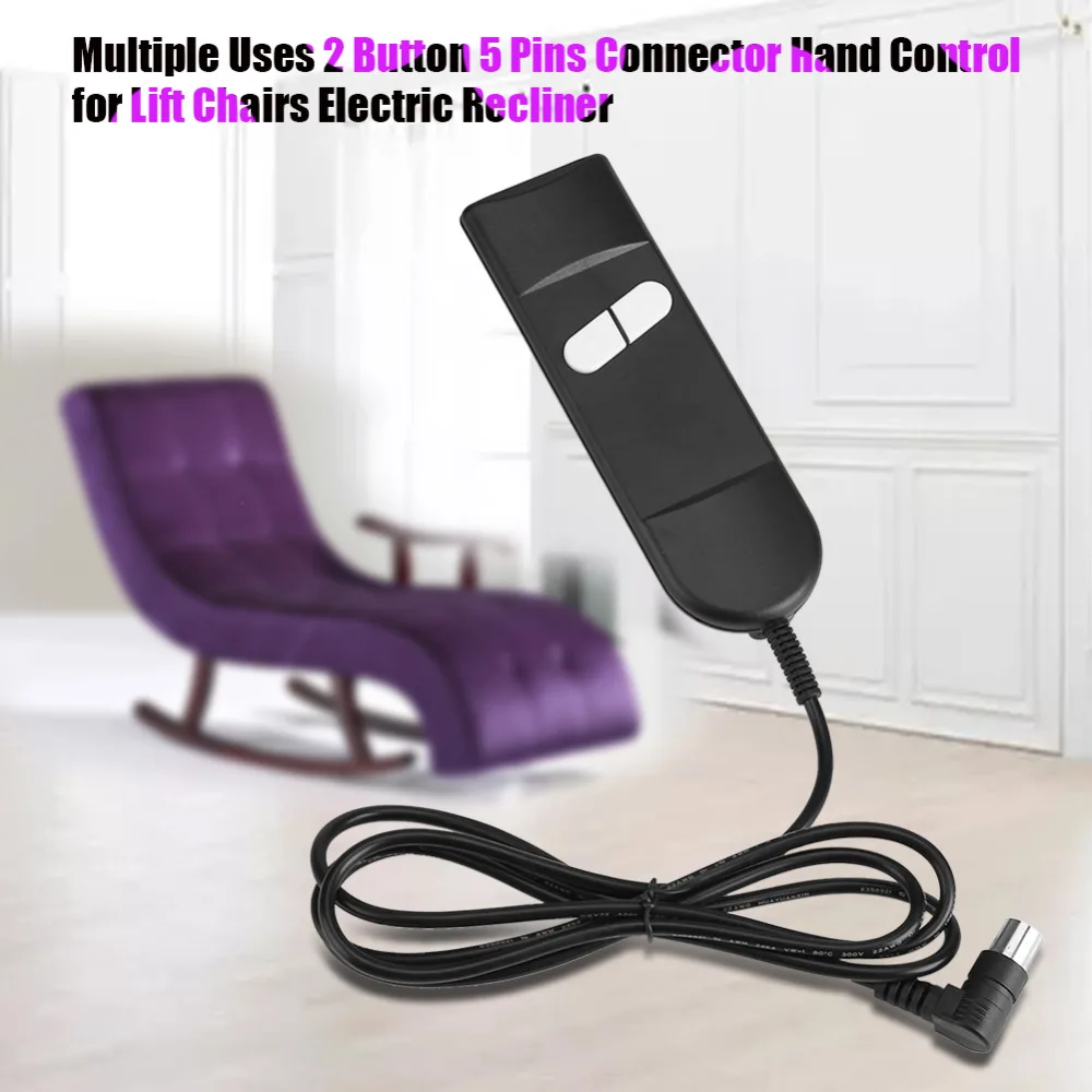 

Multiple Uses 2 Button 5 Pins Connector Hand Control for Lift Chairs Electric Recliner