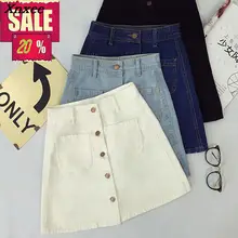 Womens ladies Button Through Denim Skirt A-line Pencil mini Skirts High Waist jeans harajuku 2 pockets casual Skirt Xnxee Womens ladies Button Through Denim Skirt A-line Pencil mini Skirts High Waist jeans harajuku 2 pockets casual Skirt Xnxee