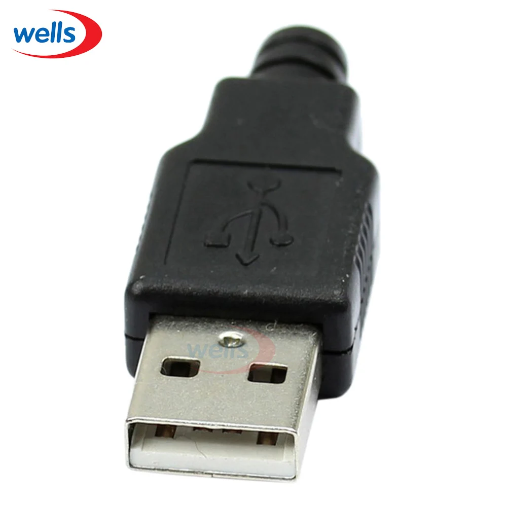 5 шт. A Тип USB разъем 4 контактный с черным пластиковым покрытием|connector 4pin|connector