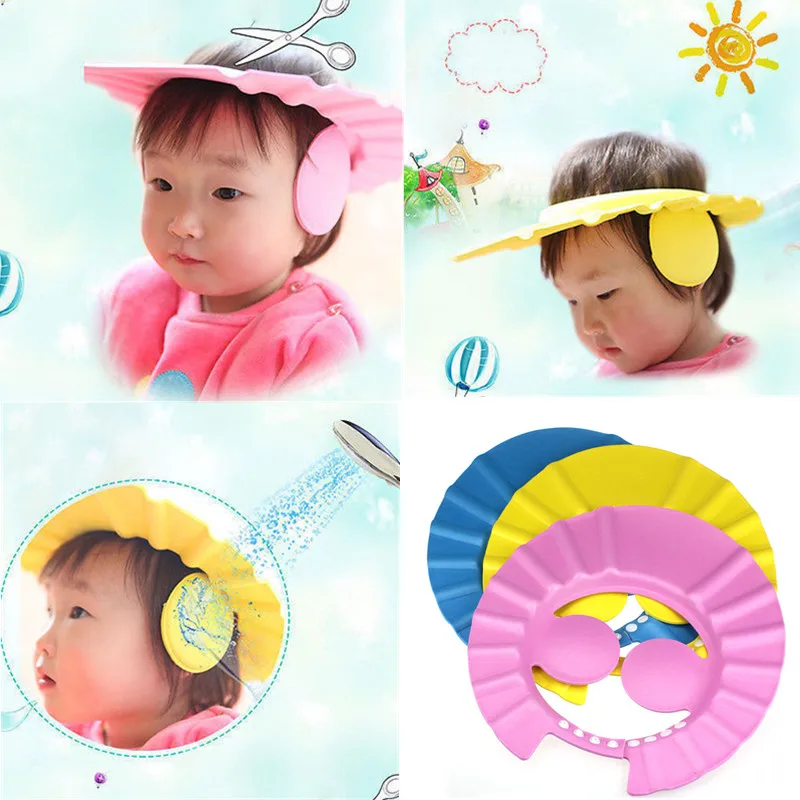 Kid Children Bathing Shower Eye Ear Protective Head Cover Washing Hair Cap Yoy