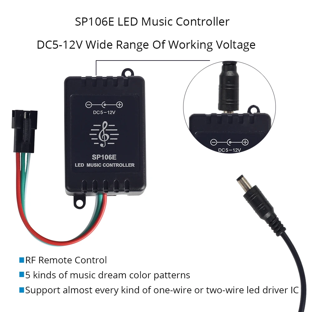 Музыкальная Светодиодная лента WS2811 цифровая Пиксельная полоса 30 светодиодный 60 светодиодный цвет мечты 5050 RGB лента RF музыкальный контроллер светодиодный светильник 12 В адаптер