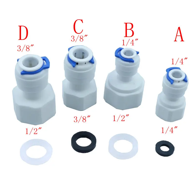 1/" 3/8" OD* 1/" 3/8" 1/" BSP гнездовой соединитель БЫСТРОРАЗЪЕМНАЯ система обратного осмоса для аквариума