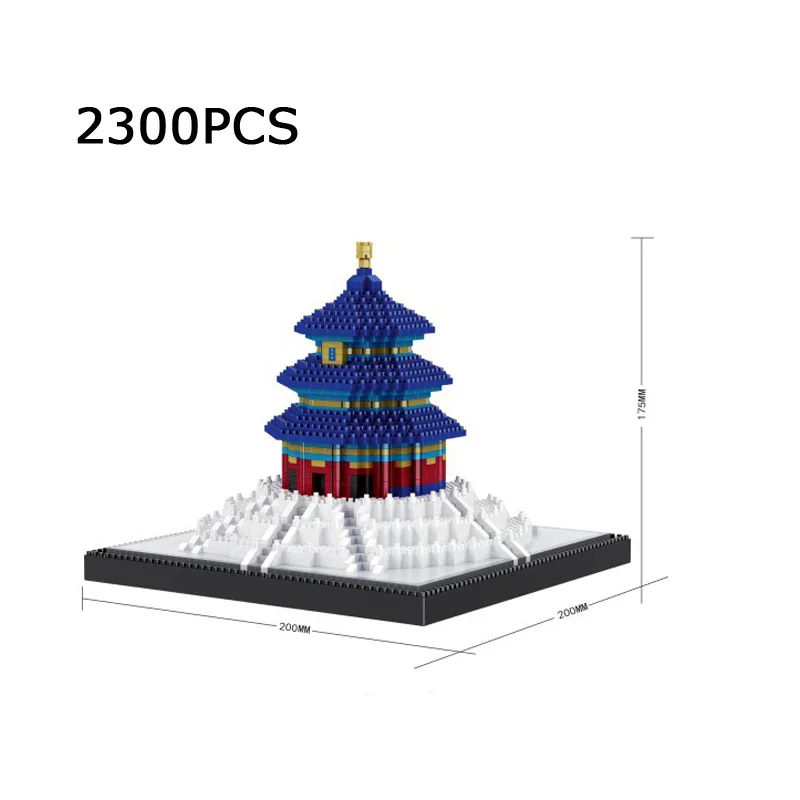 

World famous Historical Cultural Architecture nanoblock Temple of Heaven in Beijing China micro diamond building block model toy