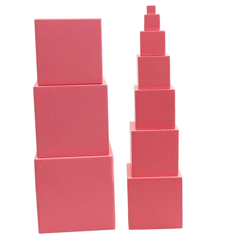Home Montessori Toy Children's Wooden Educational Toys Pink Tower Wooden Cubes Stack Fun Children's Toys