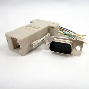 

10pcs RJ45 Female to DB9 RS232 Male com port Modular Adapter EXTENDER New