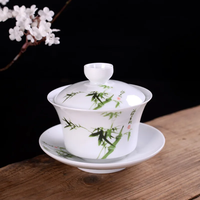 150 мл керамическая чайная чашка Gaiwan фарфоровая Kungfu для церемонии Tureen