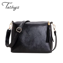 2016 Famous Brand Women’s Bag Soft Pu Leather Fringe Crossbody Bag Women Messenger Bags Ladies Candy Color Shoulder Bags Female