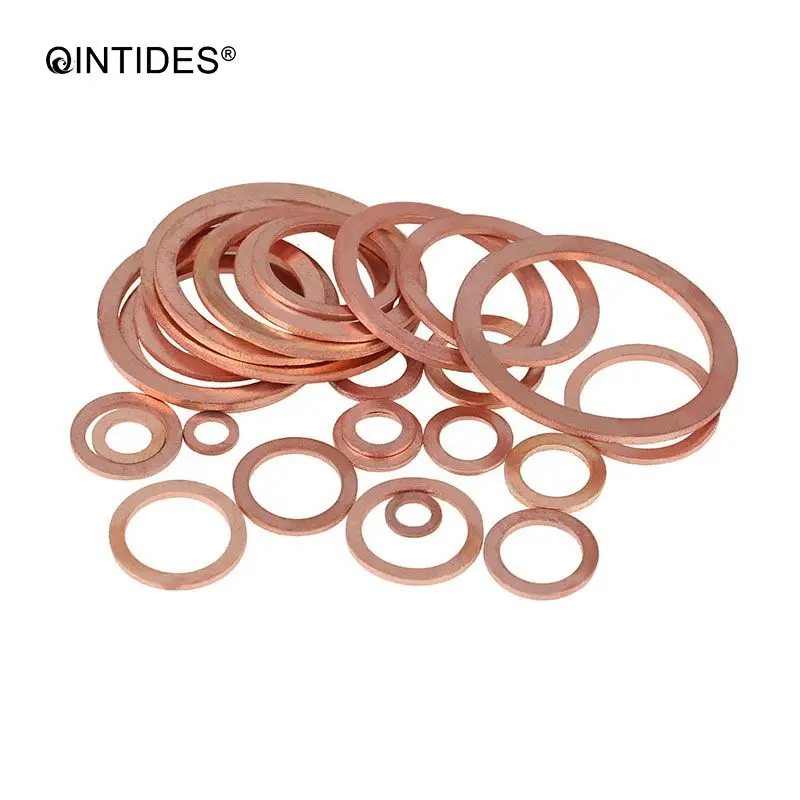 QINTIDES M3 M9 Copper Sealing rings Copper Gasket Seal Flat Gasket DIN