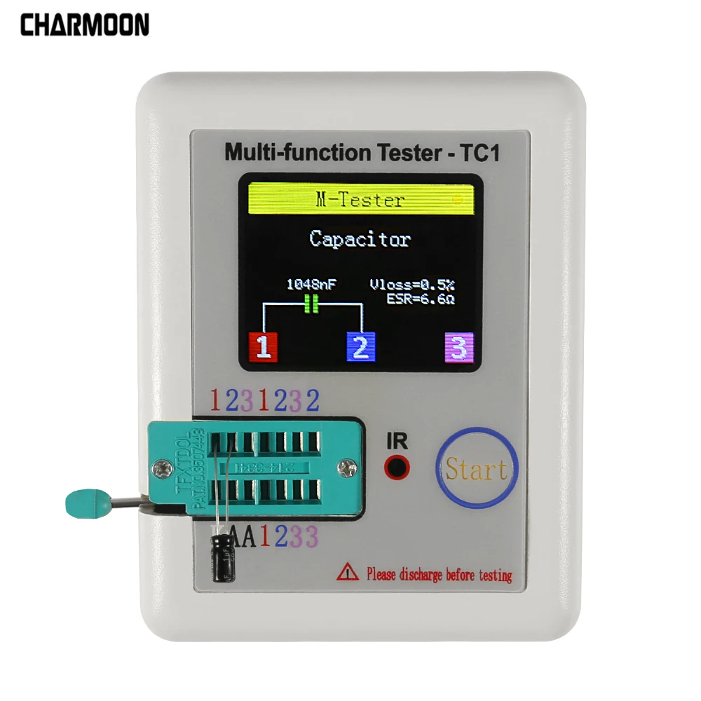 Lcr метр lcr tc1 Транзистор тестер 1,8 дюймов дисплей Multi-function lcr-tc1 tft Транзистор тестер детектор для диода Триод