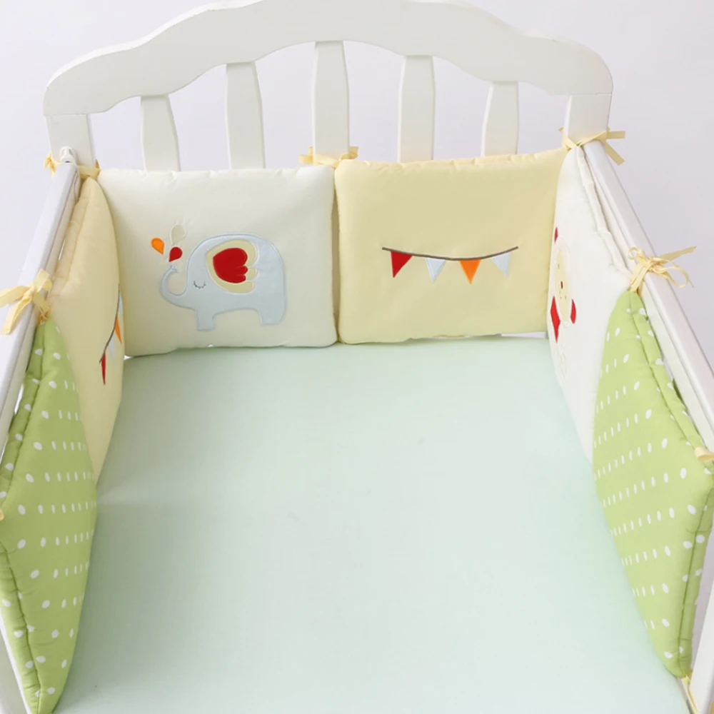 Удобные детские накладка на перила кроватки 6 шт. хлопок утолщаются младенческой бампер мультфильм бамперы для автомобиля детская кровать