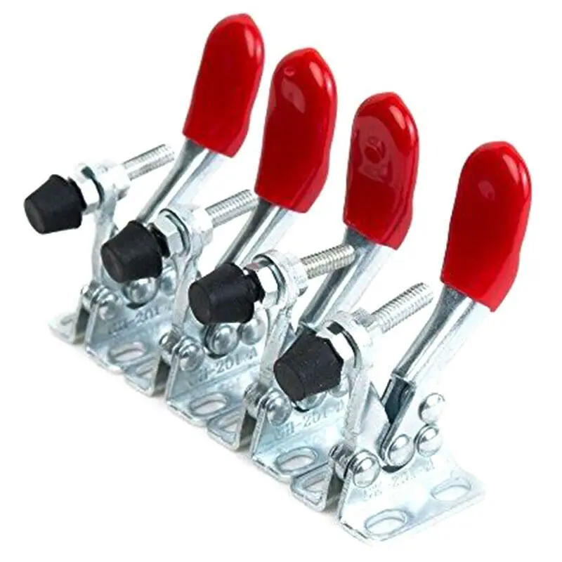 

4pcs Red Toggle Clamp GH-201A 201-A Quick Release Tool Horizontal Clamp Hand High Hardress Tool Parts