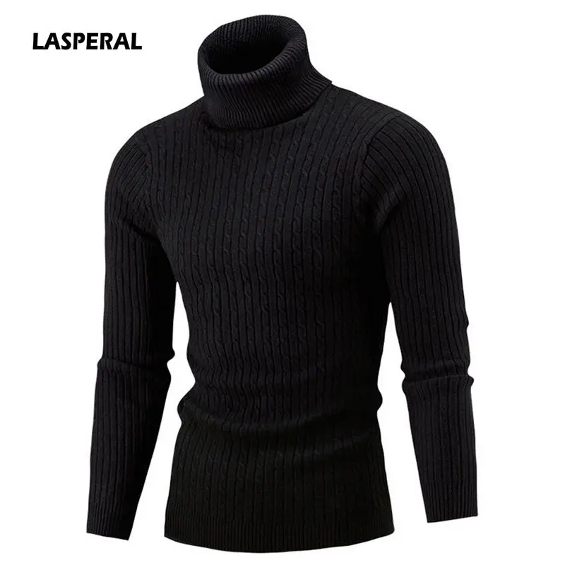 LASPERAL Men's Turtleneck Solid Color Casual Sweater 2019
