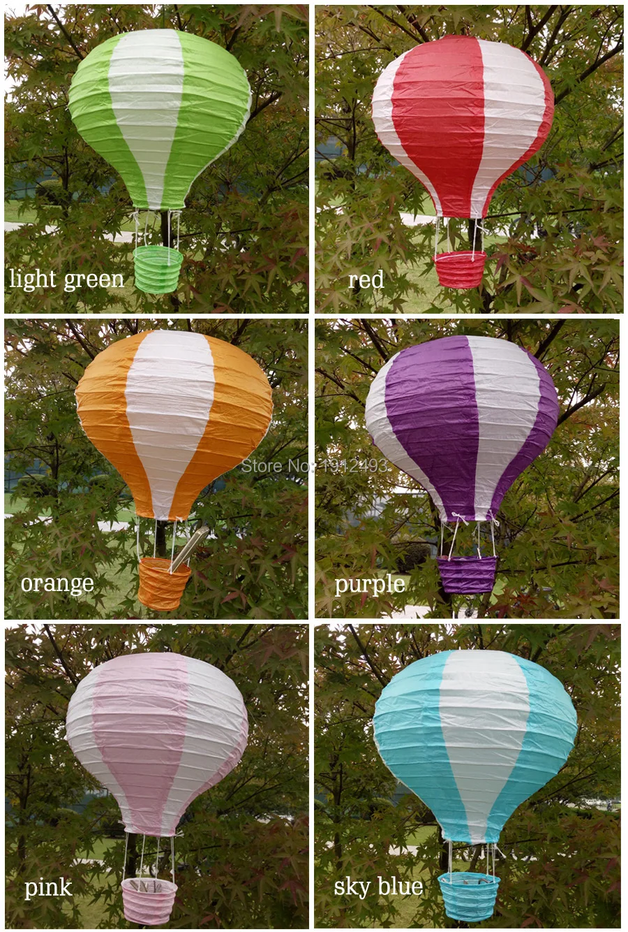 Multicolor Hot Air Balloon Paper Lantern Wishing Lanterns.jpg