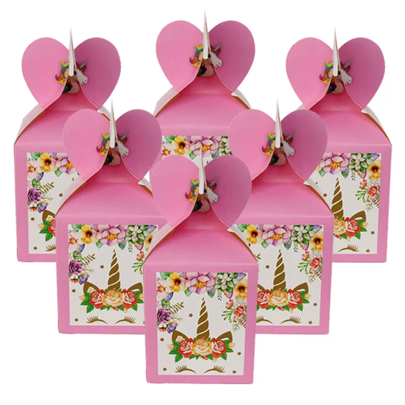 

6pcs/set Cupcake Box Unicorn Party Decoration Candy Box Happy Birthday Party Decorations Adult Sanck Containers Party Supplies