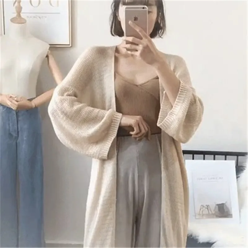2019 womens spring Cashmere Cardigans and summer women knitted Long Vneck High Quality Female solid sweaters Open stitch |