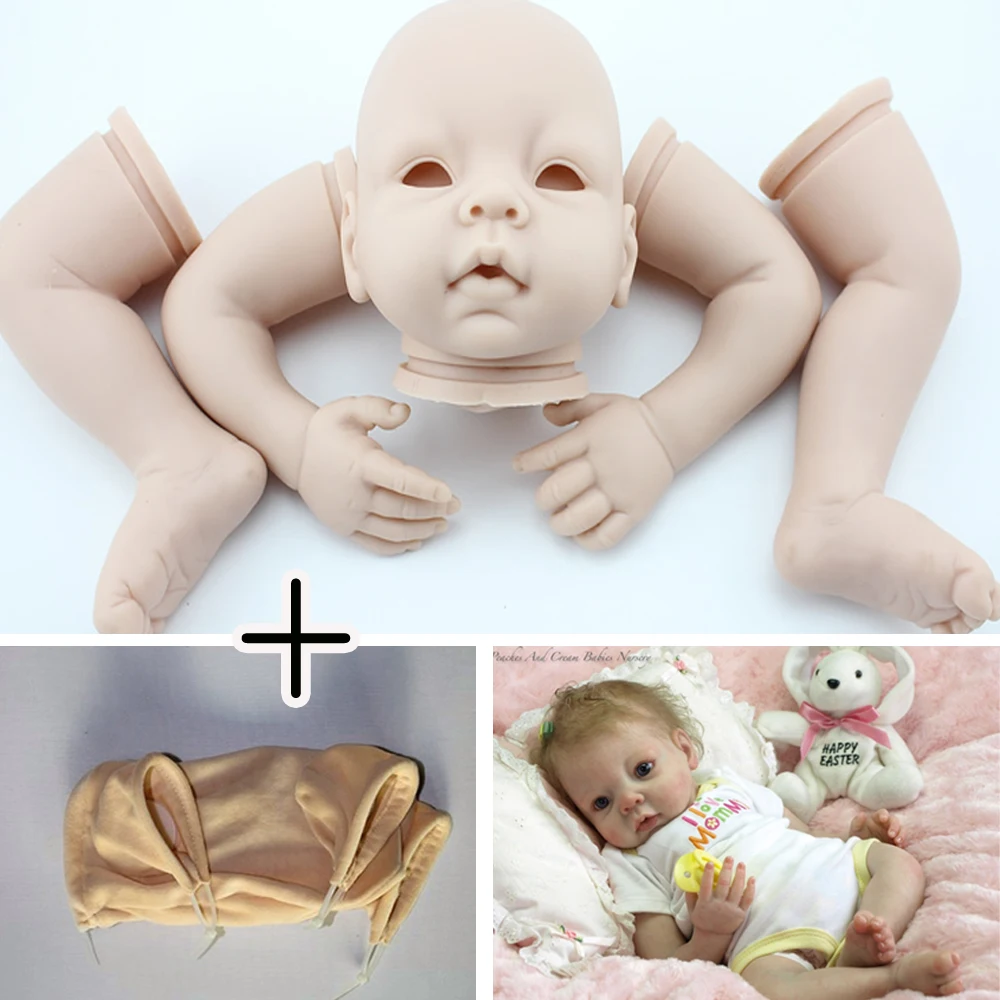 Unpainted Reborn Doll Kits(head,limbs and cloth body) Newborn Baby