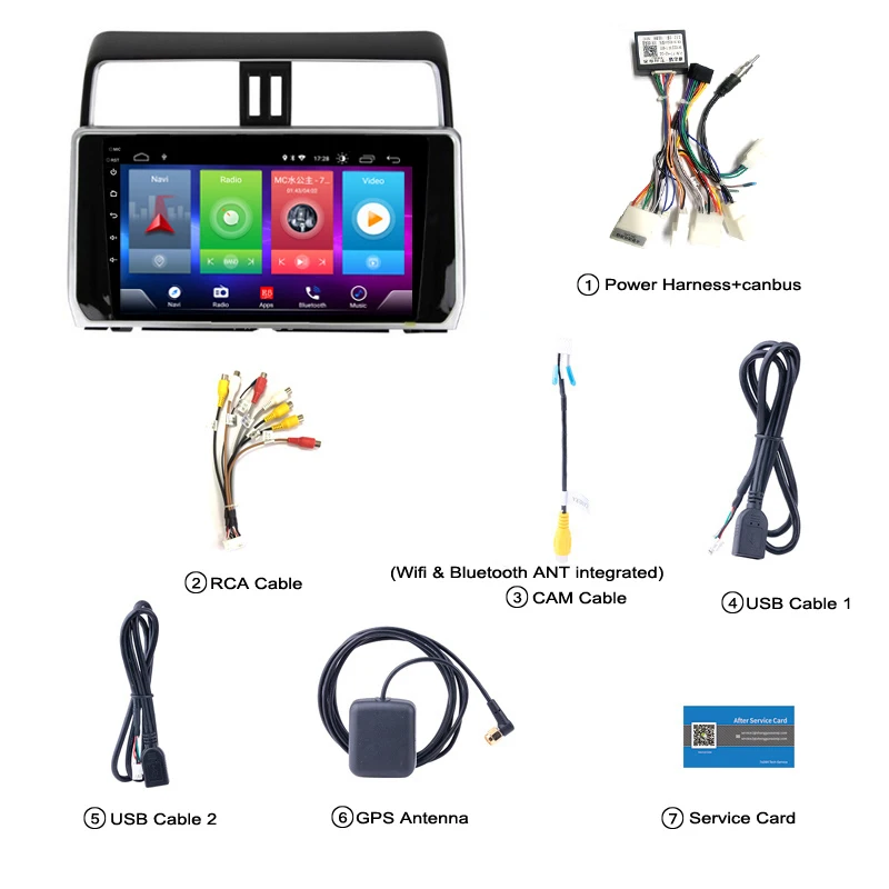 Sale Car Android 8.1 Multimedia Player for TOYOTA PRADO 2018 2019 GPS Navigation Device USB bluetooth steering wheel control support 1