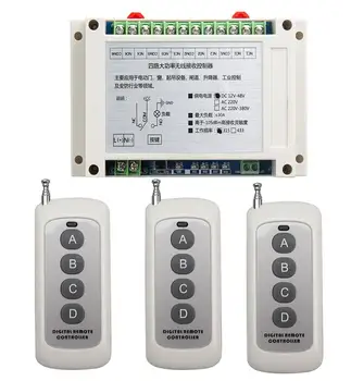 

30A relay universal DC12V 24V 48V 4 channel RF radio Wireless Remote Control Switch System receiver transmitter