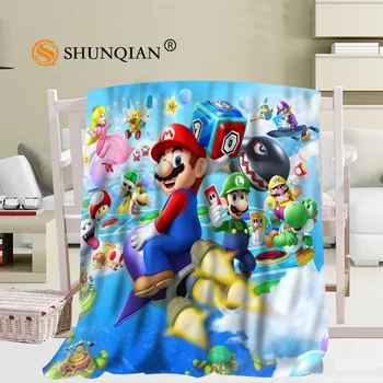 

#JQK333J Custom Super Mario Travel Blanket Home TV Casual Relax for Family Soft Fluffy Warm Blanket