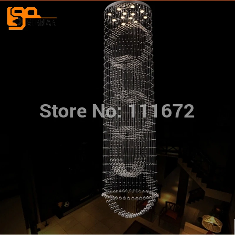 

new item K9 crystal chandelier modern lamp for hall lobby hanging staircase lighting fixtures