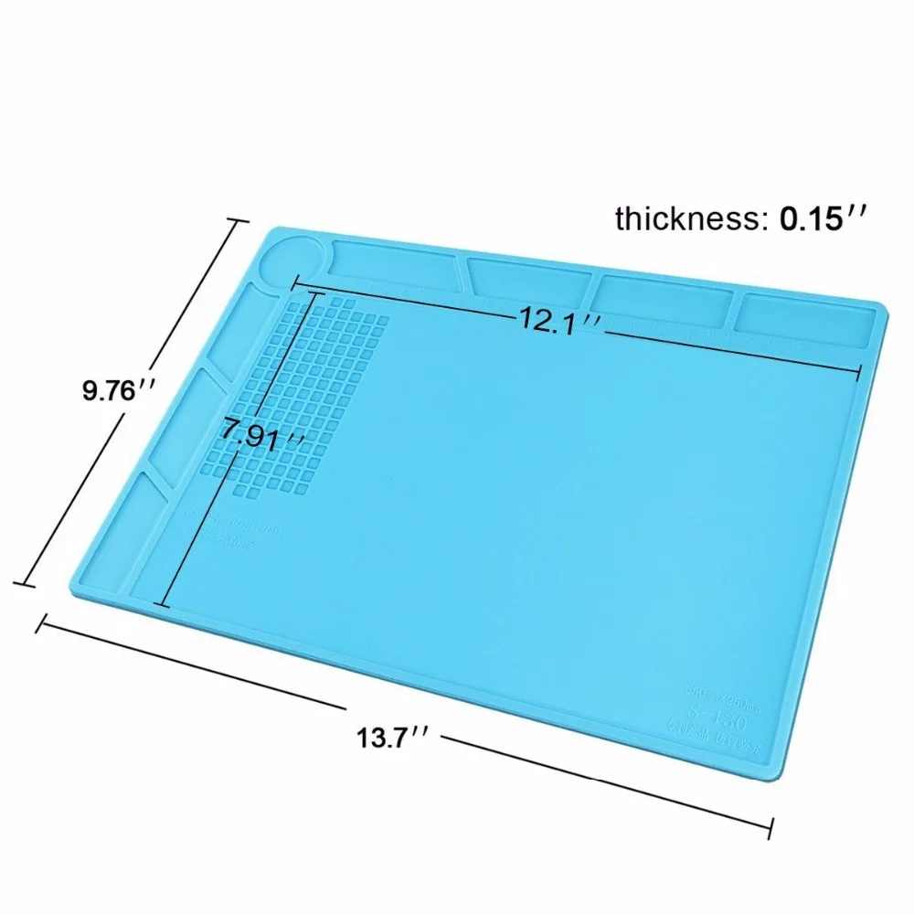 

Heat Insulation Silicone Repair Mat Pad Repair Tools for BGA Soldering Iron Station Heat Gun Phone Computer 35x25 cm