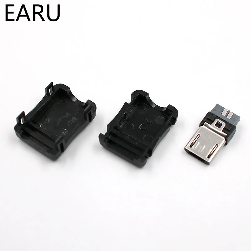 10 шт. Micro USB 5 Pin T Порт Штекерный разъем с пластиковой крышкой для DIY Прямая поставка