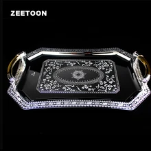 Высококлассные металлические из нержавеющей стали зеркальные духи поднос для вина чайный сервиз поднос Ресторан маятник стеклянная чашка для воды наборы загруженная тарелка