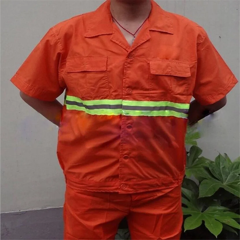

High Quality Reflective Jacket Fluorescent Industrial Security Work Equipment Utility Summer Cycling Night Traffic Vis overalls