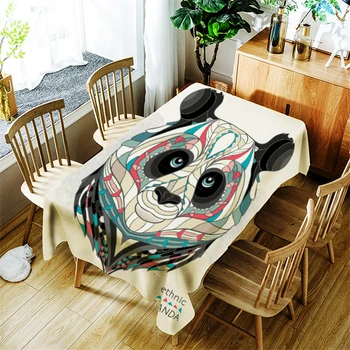 

Colorful Panda Tablecloth Creative Animal Pattern for Children Polyester Comfortable Waterproof Table Cloth Cover for Home