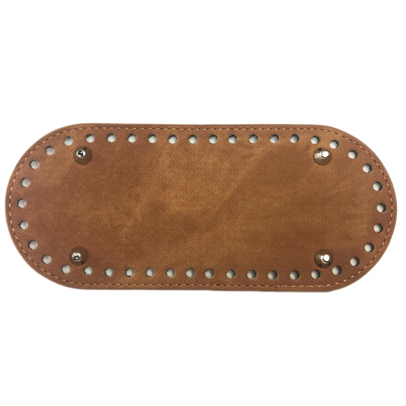 2019 جديد 21x9 cm البيضاوي أسفل ل الحياكة حقيبة الدنيم جلد النساء الكروشيه اليدوية DIY أكياس أسفل مع ثقوب اكسسوارات KZBT003