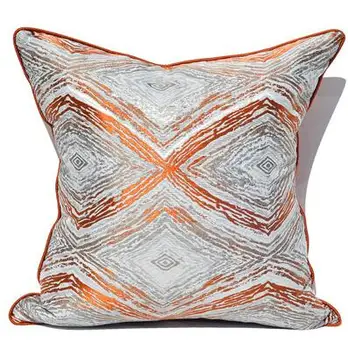 

Orange pillowcase Light luxury modern minimalist designer pillowcase Model soft sofa cushion cover