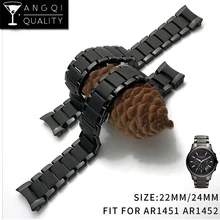 22mm 24mm cerâmica mix aço para ar1451 ar1452 pulseiras de relógio para relógios ar pulseira de pulso marca samsung s3 s4 curvo final