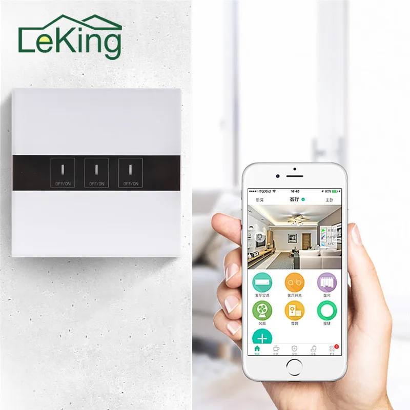 3-Way WIFI Smart Touch Switch Panel APP Remote Control Light Switch Work With Alexa Home Voice Controlled 3-Way WIFI Smart Touch Switch Panel APP Remote Control Light Switch Work With Alexa Home Voice Controlled