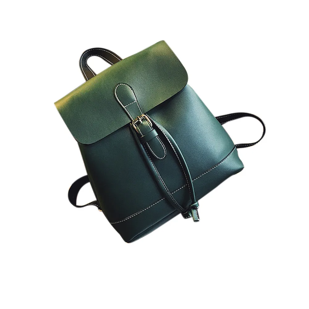 Aelicy, модный винтажный рюкзак в простом стиле, женские рюкзаки из искусственной кожи, роскошные женские сумки, дизайнерские, высокое качество - Цвет: Зеленый