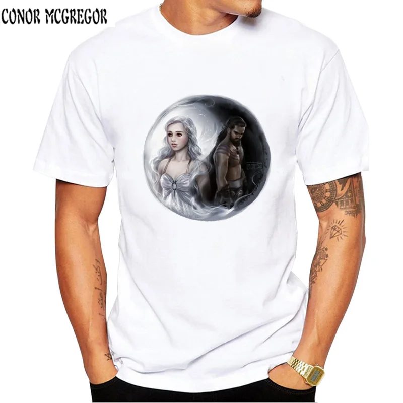 

Game of Throne Jon Snow Daenerys Targaryen whitewalkers tshirt men comfort casual t shirt homme Short Sleeve T-shirt