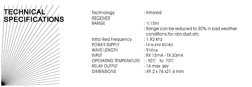 Открытый IP55 10 комплектов универсальные фотоэлементы, инфракрасный луч безопасности для автоматизации ворот, охранная сигнализация