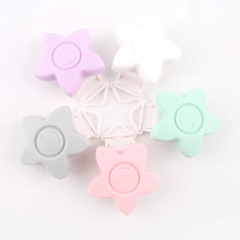 

Bite Bites 1PC Baby Sili on Pacifier Clip Holder Soother Pacifier Solid Color Infant Dummy Clips Baby Clasps Holders Accessories