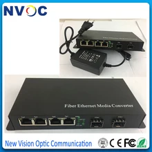 4 оптоволоконных порта 1000 м+ 2 гигабитных SFP порта, Ethernet волоконно-оптический коммутатор, евро зарядка, внешний источник питания, неуправляемый оптоволоконный коммутатор