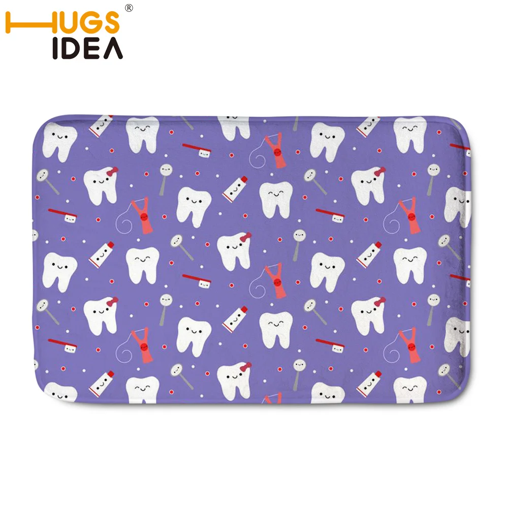 

HUGSIDEA Non-slip Popular Dental Washable Entrance Door Mat Bathroom Carpet Home Designer Kitchen Mats Decorative Bedroom Rugs