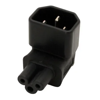 

Black 10A CE Copper IEC320 C14 to C5 Computer UPS PDU Power Rewirable Connector Adaptor Plug Elbow Mount Receptacle Socket Plug