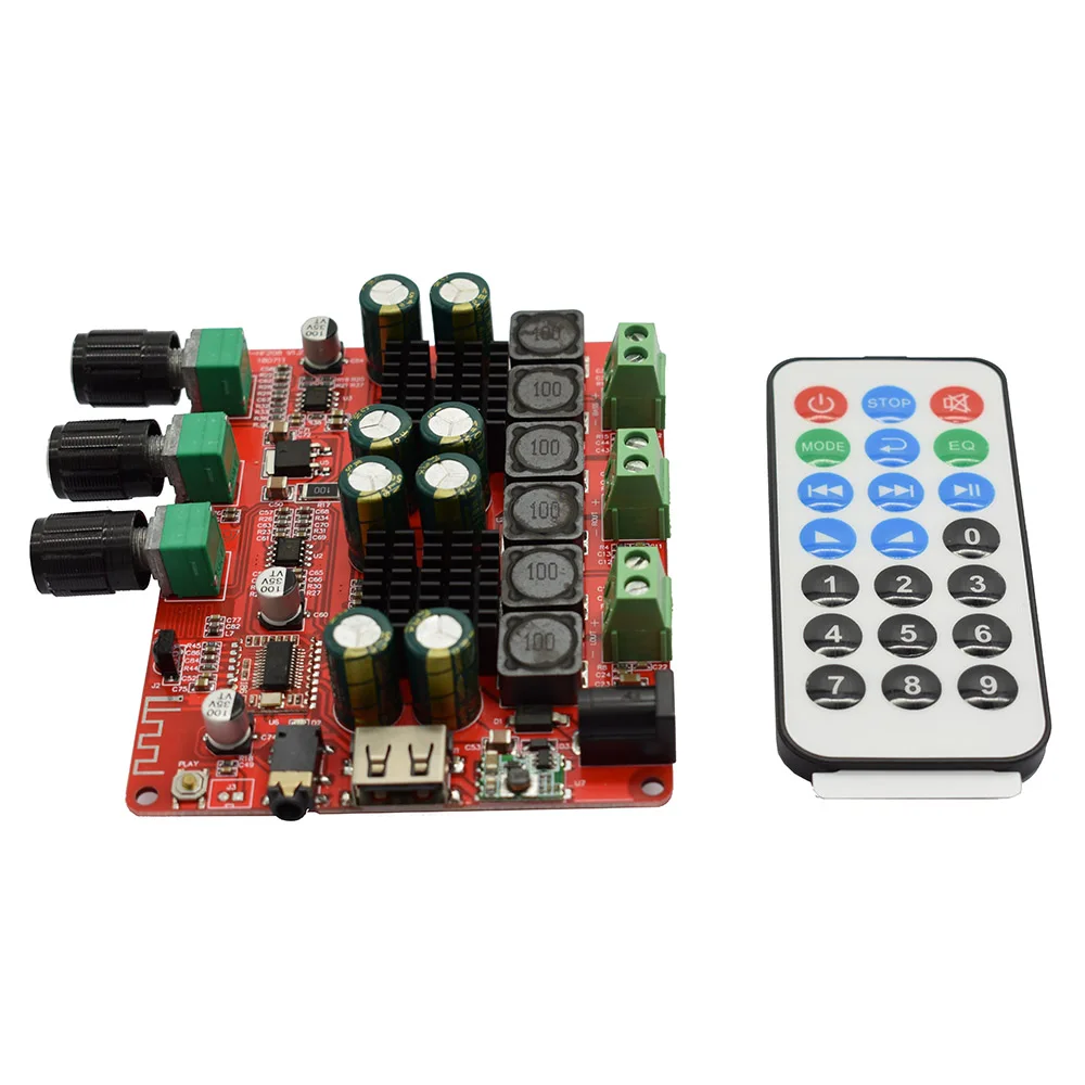 Цифровой усилитель Lusya TPA3116 Bluetooth 2 1 каналов 2x50 Вт + 100 панель усилителя мощности