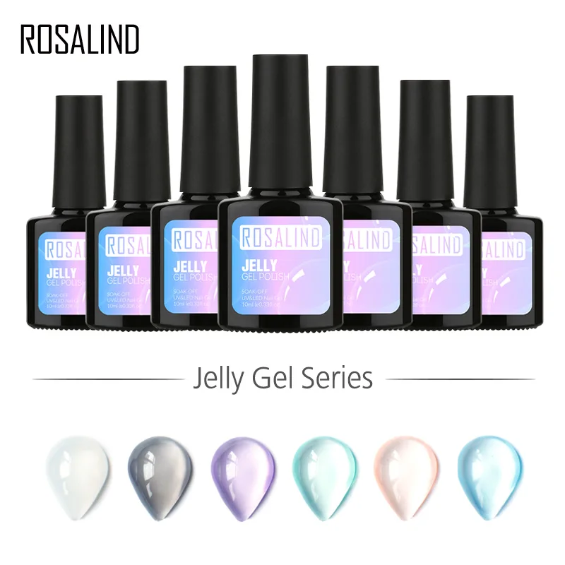 

ROSALIND Gel 1S 10ML Jelly Series Color Nail Gel Soak Off UV Led Nail Art Long-Lasting Gel Lacquer