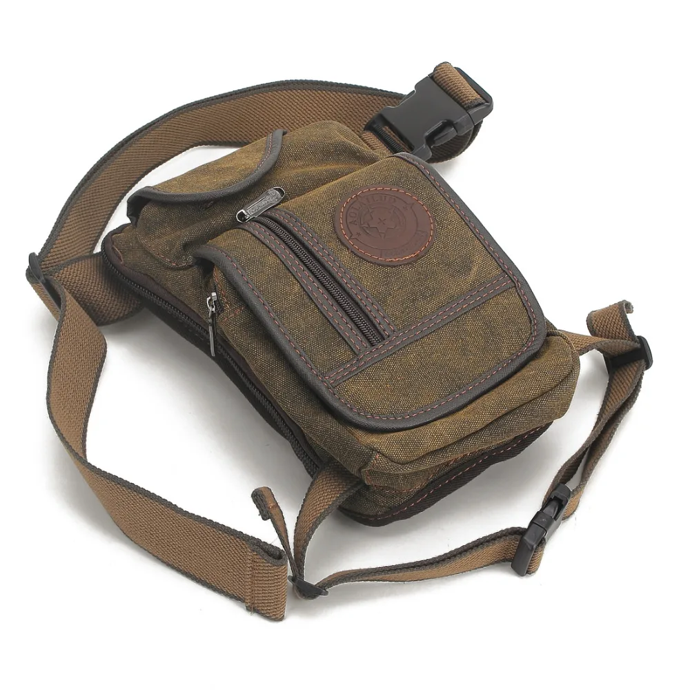  Men Canvas Waist Drop Leg Bag Thigh Hip Belt Bum Fanny Pack Military Tactical Travel Riding Motorcy