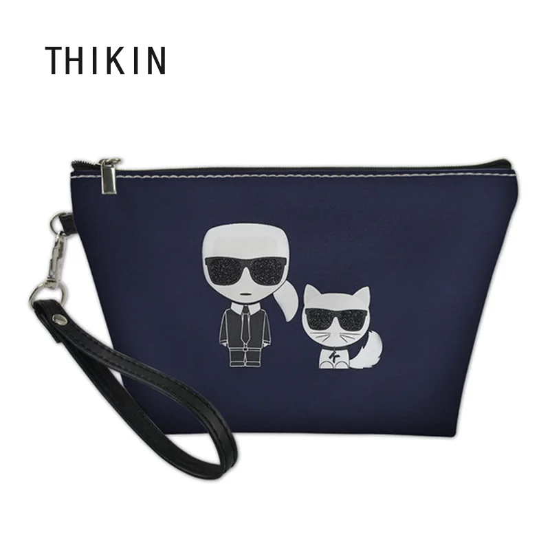 

THIKIN Custom Karl Lagerfelds Print Cosmetic Bag for Sex Woman Lady Customize Toilette Bag Makeup Bag Bolsos Mujer 2019