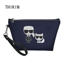 THIKIN Custom Karl Lagerfelds Print Cosmetic Bag for Sex Woman Lady Customize Toilette Bag Makeup Bag Bolsos Mujer 2019 THIKIN Custom Karl Lagerfelds Print Cosmetic Bag for Sex Woman Lady Customize Toilette Bag Makeup Bag Bolsos Mujer 2019