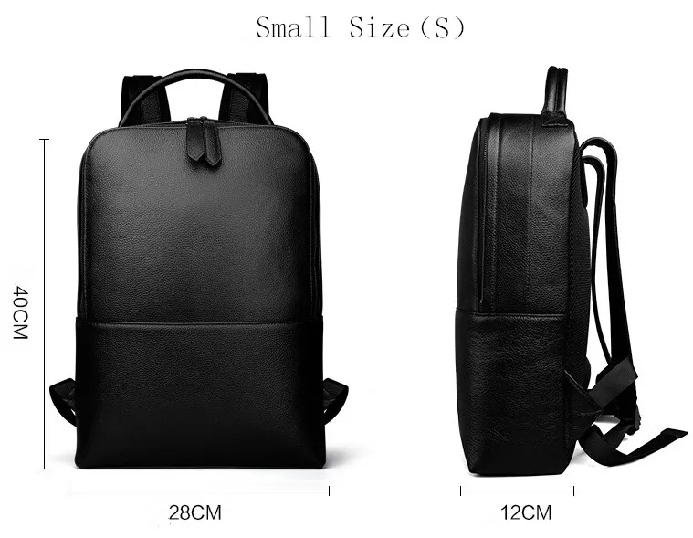 Мужские рюкзаки из натуральной кожи, мужская дорожная сумка, модный мужской черный рюкзак, повседневный деловой рюкзак для ноутбука, мужской школьный рюкзак